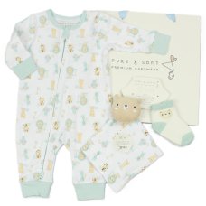 M15856: Baby Unisex Jungle 4 Piece Mesh Bag Gift set (0-6 Months)